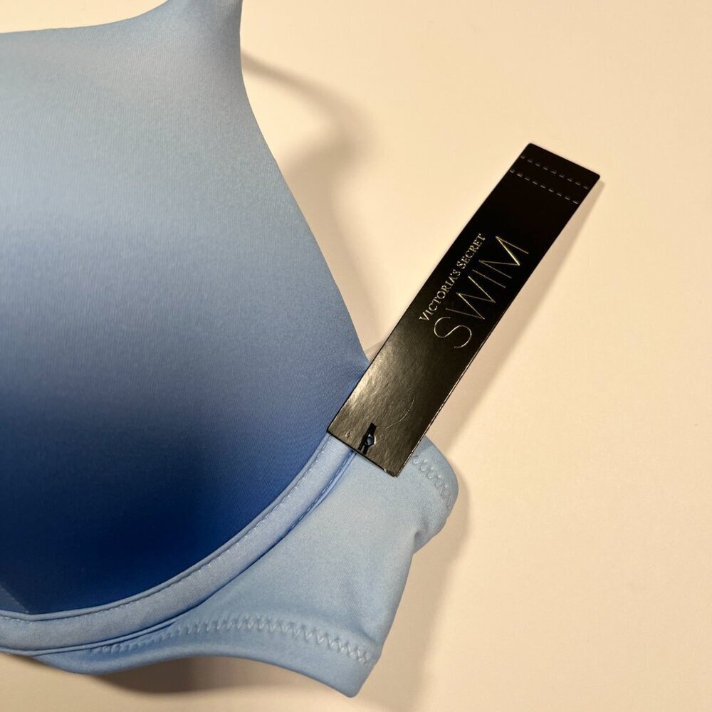 Victoria Secret 36DD Bombshell Push Up Bikini Top Add 2 Cups Pastel Blue Ombre - Picture 5 of 10